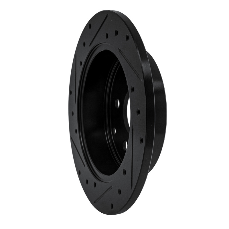 Lexus HS250H Brake Rotor (1) - Rear Right - R1 Concepts - Drilled & Slotted - Black - `06-`18